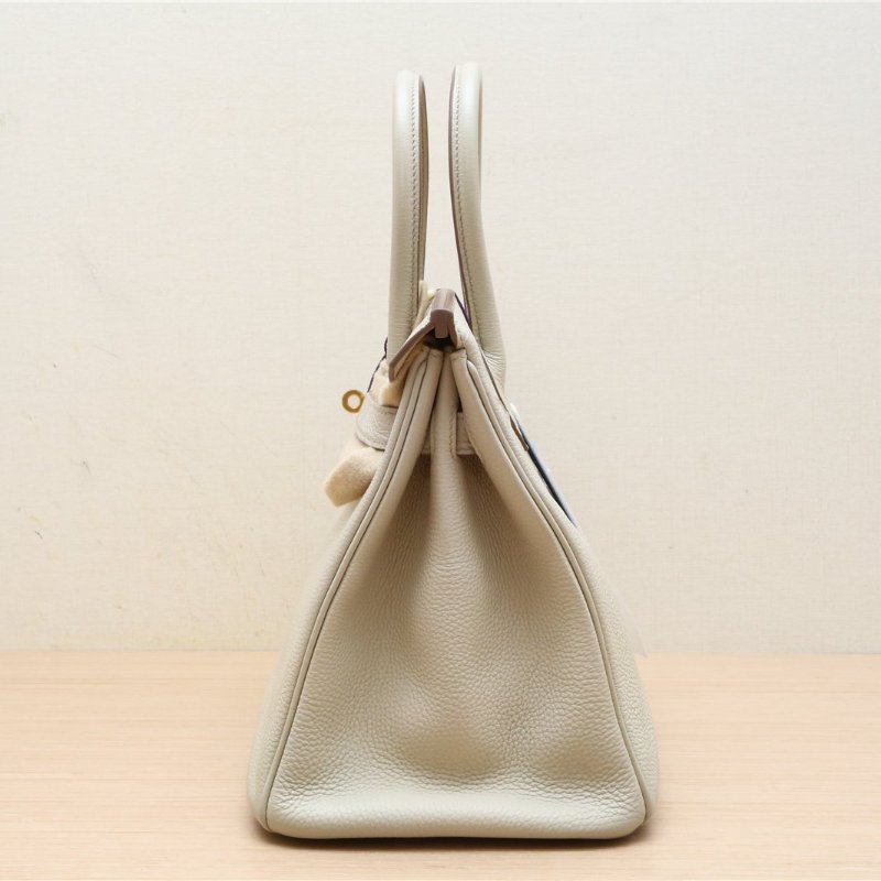 HERMES Birkin308L冰川白Togo皮C刻金扣肩背包-4