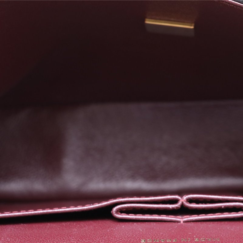 CHANEL CF經典款口蓋包中號黑色金扣晶片開牛皮晶片開金扣肩背包-2