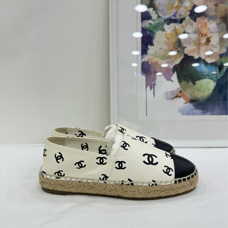 Chanel香奈兒 大爆款黑白滿雙c logo漁夫鞋 36碼-2
