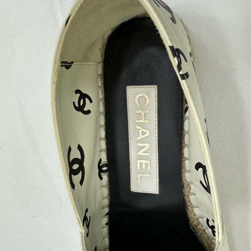 Chanel香奈兒 大爆款黑白滿雙c logo漁夫鞋 36碼-4