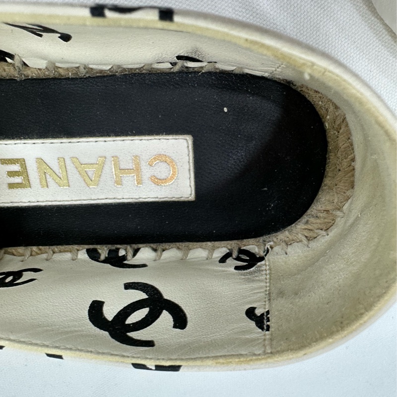 Chanel香奈兒 大爆款黑白滿雙c logo漁夫鞋 36碼-5