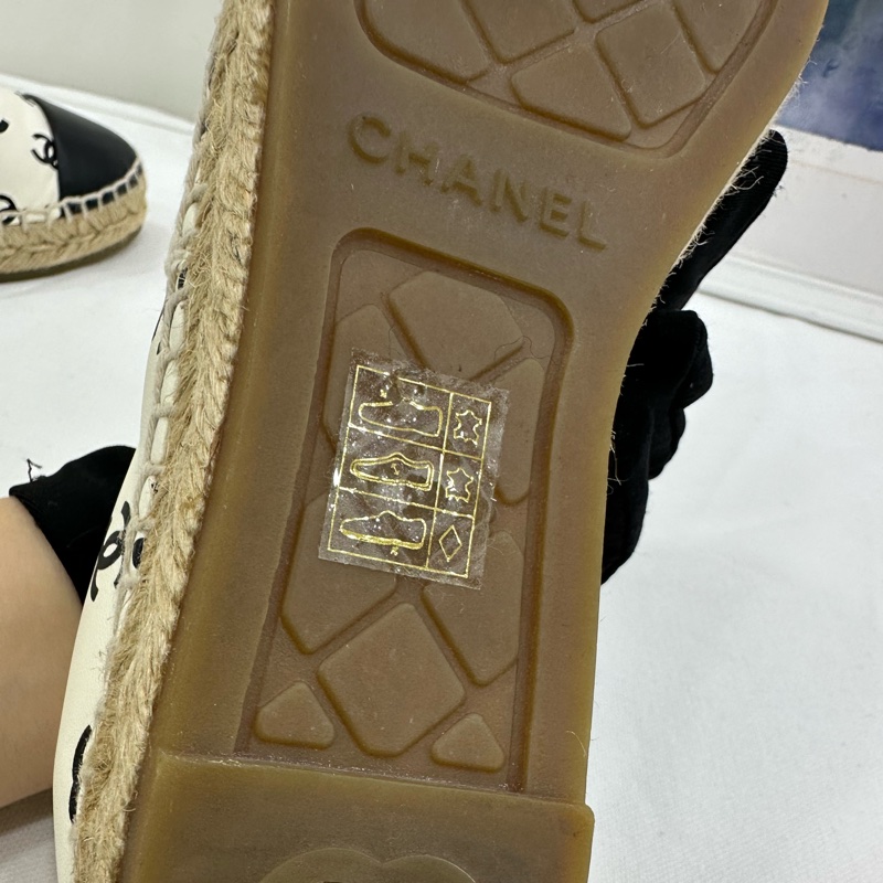 Chanel香奈兒 大爆款黑白滿雙c logo漁夫鞋 36碼-7
