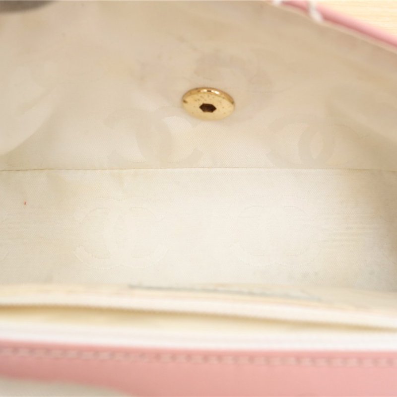 CHANEL 中古外縫線miniKelly手提包粉色9開肩背包-2