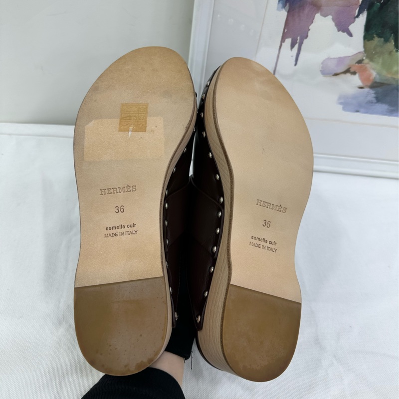Hermes 愛馬仕穆勒鞋木屐鉚釘 36碼-4