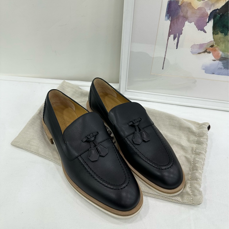 Hermes/愛馬仕 黑皮樂福鞋 36碼 閒置-0