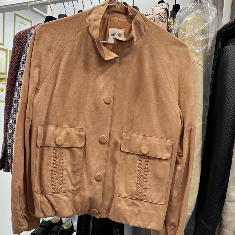 Hermes 愛馬仕 羊皮反絨夾克外套 36碼-0