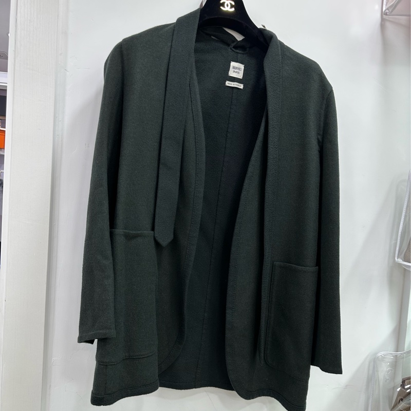 Hermes 愛馬仕 羊絨羊毛混紡外套簡約款式 34碼-0