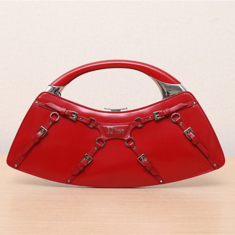DIOR 中古綁帶PUNK手提包紅色肩背包-0