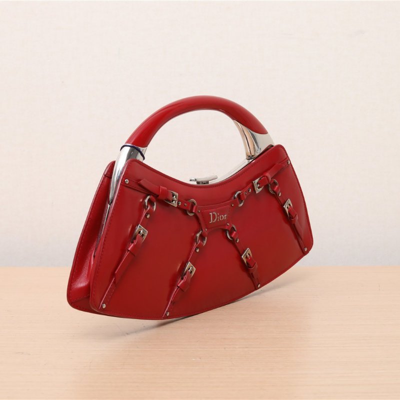 DIOR 中古綁帶PUNK手提包紅色肩背包-1