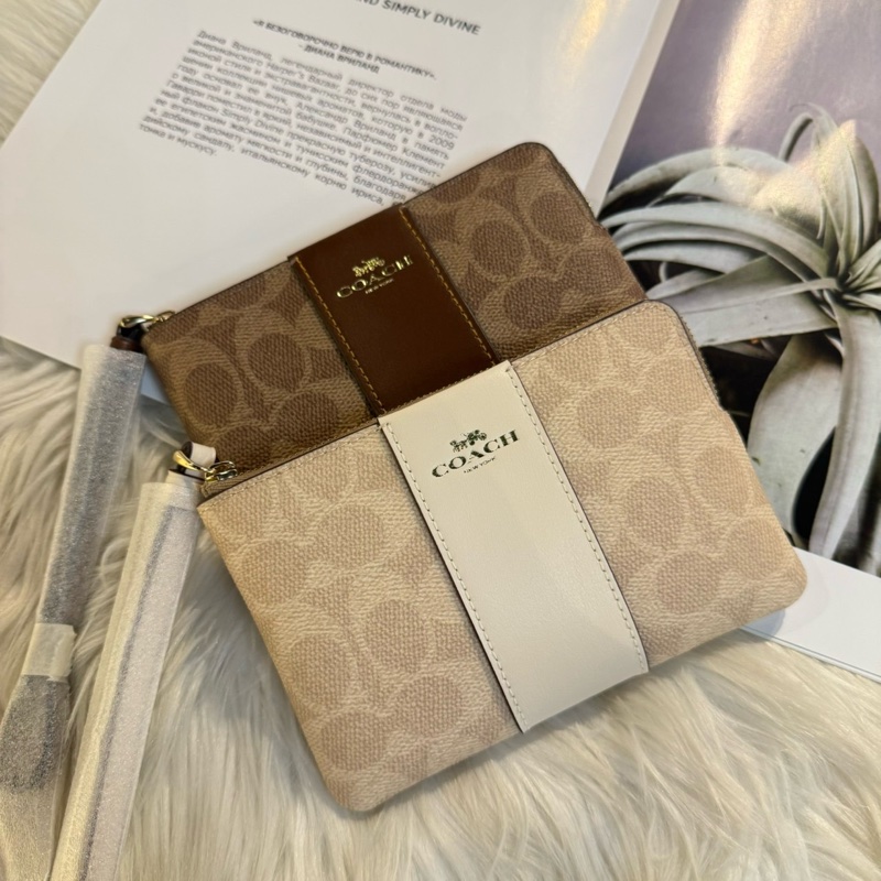 全新 Coach 咖啡零錢手拿包-0