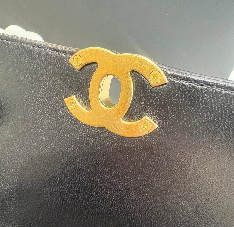*SHIHNA名牌精品*Chanel 22s 黑色菱格紋鑽石手提蓋口 包-5
