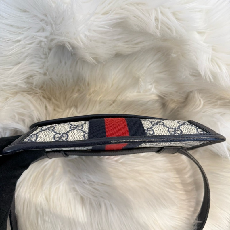 Gucci Ophidia 經典織帶花紋翻蓋腰包-7