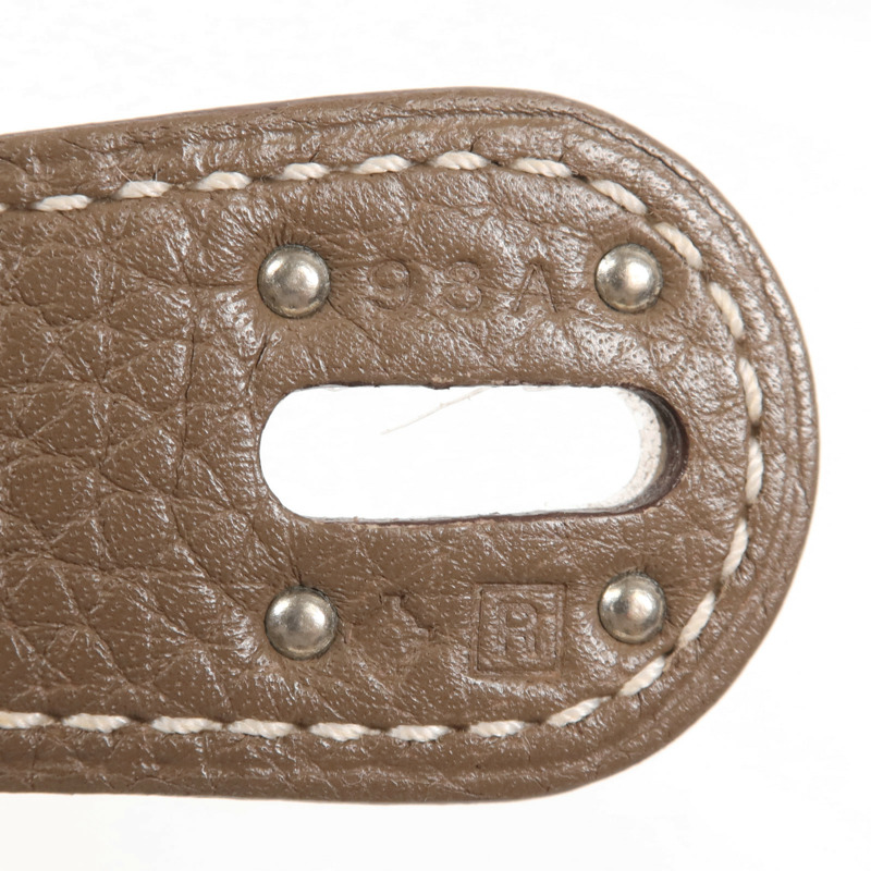 HERMES Togo皮革Lindy 30銀扣手挽肩背兩用袋Etoupe-6