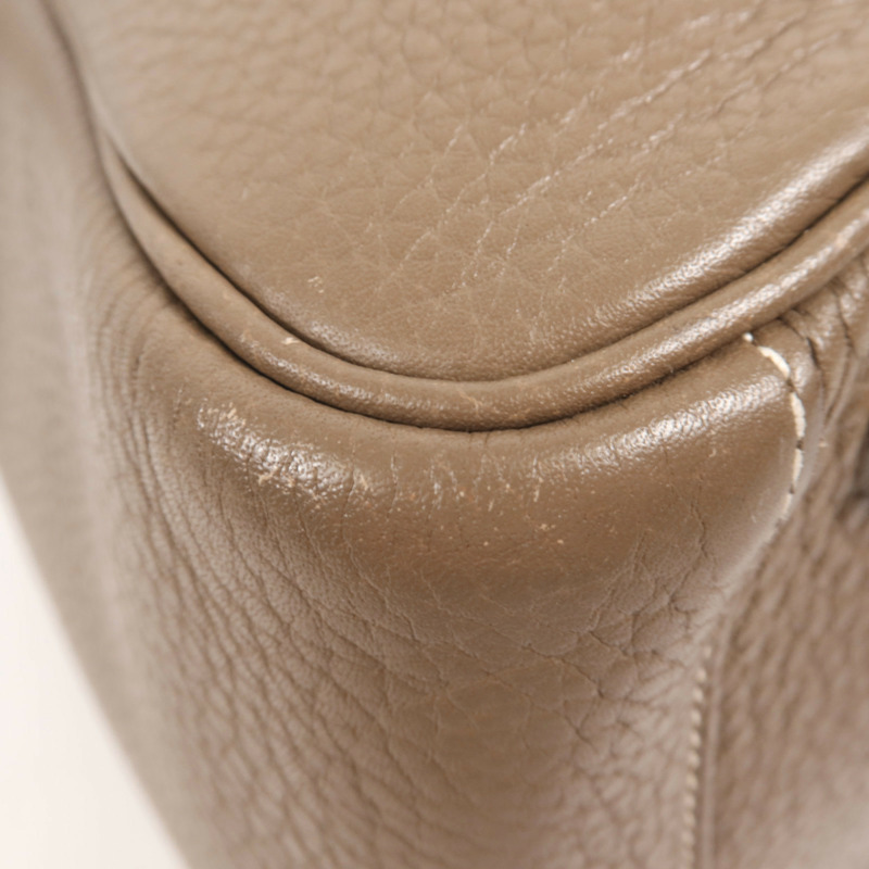 HERMES Togo皮革Lindy 30銀扣手挽肩背兩用袋Etoupe-12