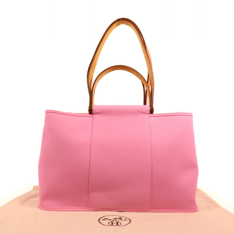 HERMES 帆布Cabag銀扣手挽肩背兩用袋-9