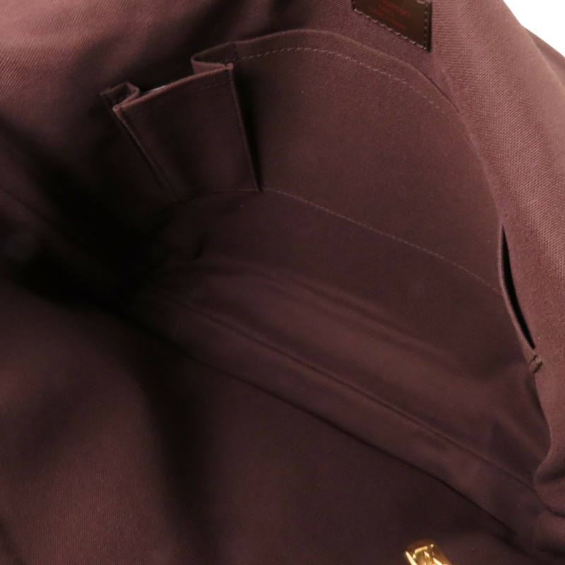 LOUIS VUITTON Damier Ebene Brooklyn GM金扣肩背袋-4