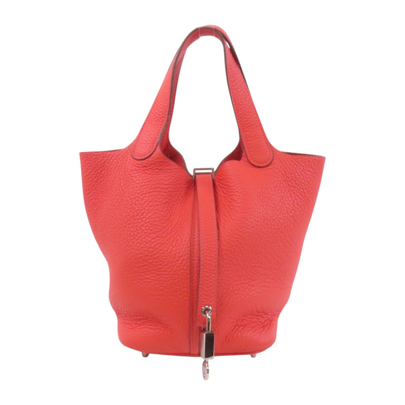 HERMES Clemence皮革Picotin PM銀扣手挽袋-0