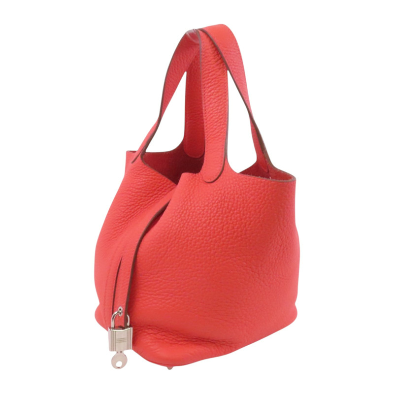 HERMES Clemence皮革Picotin PM銀扣手挽袋-2