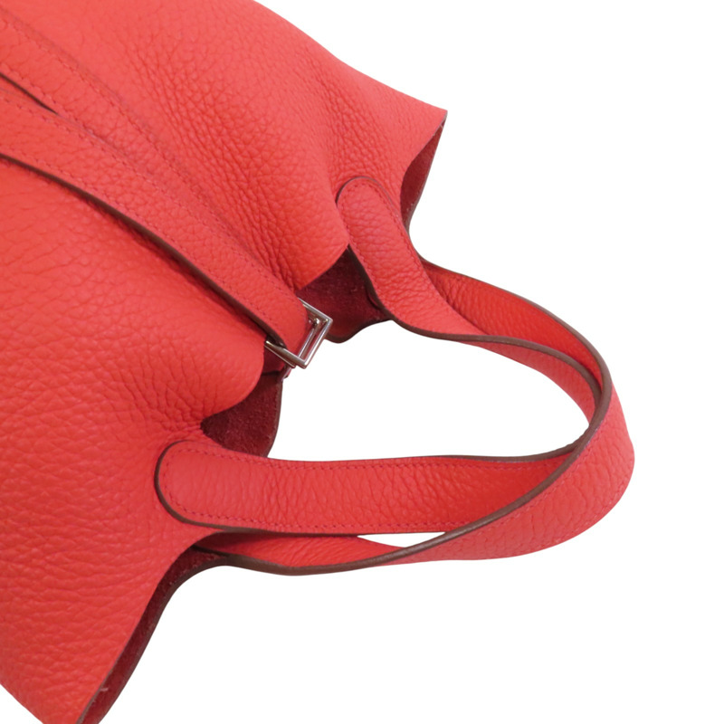 HERMES Clemence皮革Picotin PM銀扣手挽袋-7