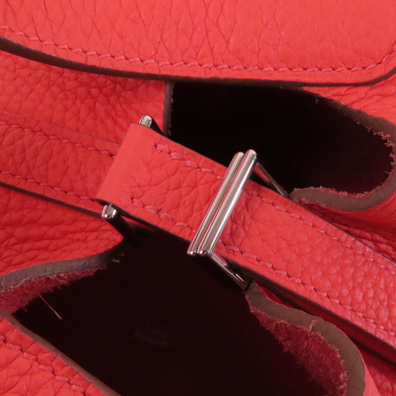 HERMES Clemence皮革Picotin PM銀扣手挽袋-8