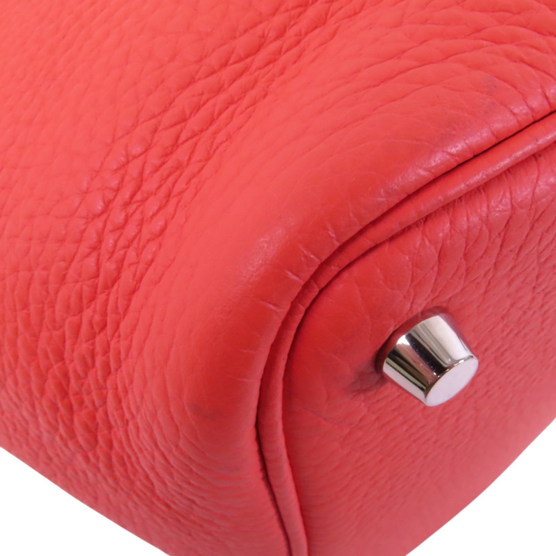 HERMES Clemence皮革Picotin PM銀扣手挽袋-12