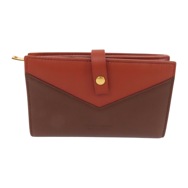 BOTTEGA VENETA 牛皮皮革Pocket Book Wallet金扣短錢包-0