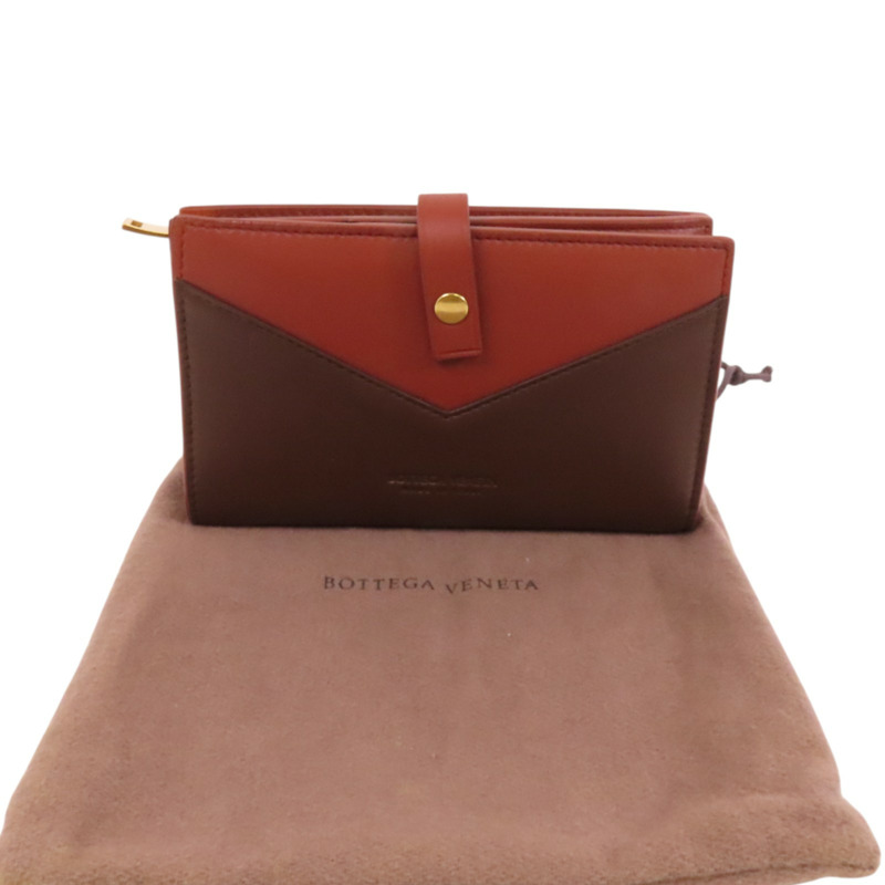 BOTTEGA VENETA 牛皮皮革Pocket Book Wallet金扣短錢包-9