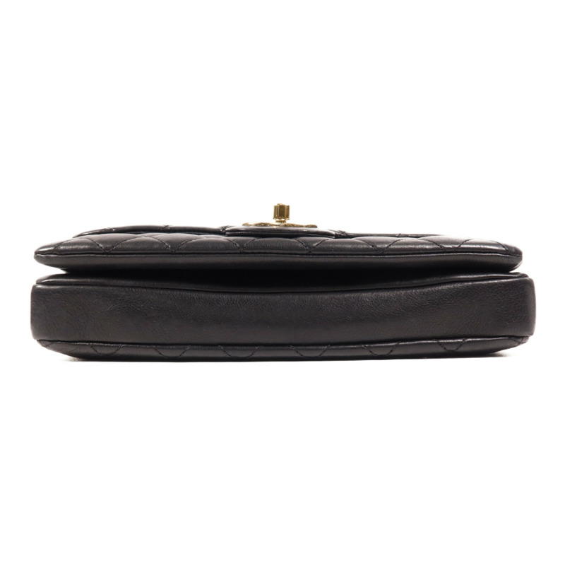 CHANEL 牛皮皮革Chain Shoulder金扣鏈帶肩背袋-3