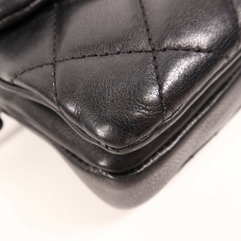 CHANEL 牛皮皮革Chain Shoulder金扣鏈帶肩背袋-11