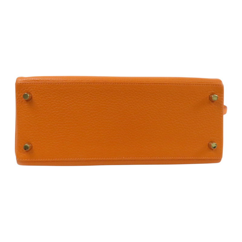 HERMES Clemence皮革Kelly 28金扣手挽肩背兩用袋-3