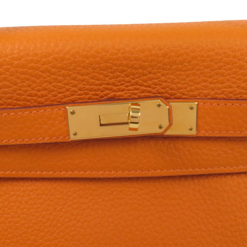 HERMES Clemence皮革Kelly 28金扣手挽肩背兩用袋-15