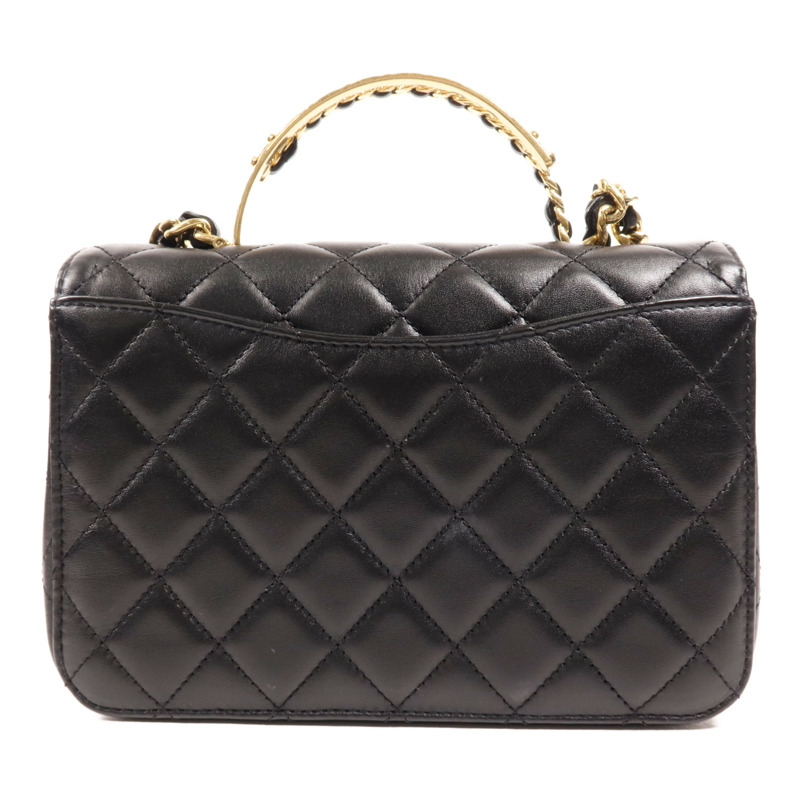 CHANEL 牛皮皮革Chain Shoulder金扣手挽肩背兩用袋-1