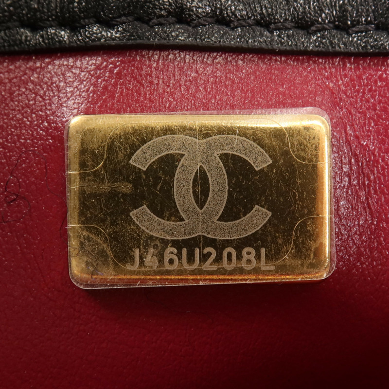 CHANEL 牛皮皮革Chain Shoulder金扣手挽肩背兩用袋-6