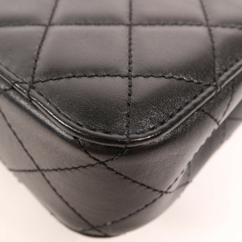 CHANEL 牛皮皮革Chain Shoulder金扣手挽肩背兩用袋-12