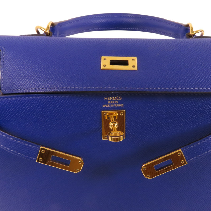 HERMES Epsom皮革Kelly 25金扣手挽肩背兩用袋-8