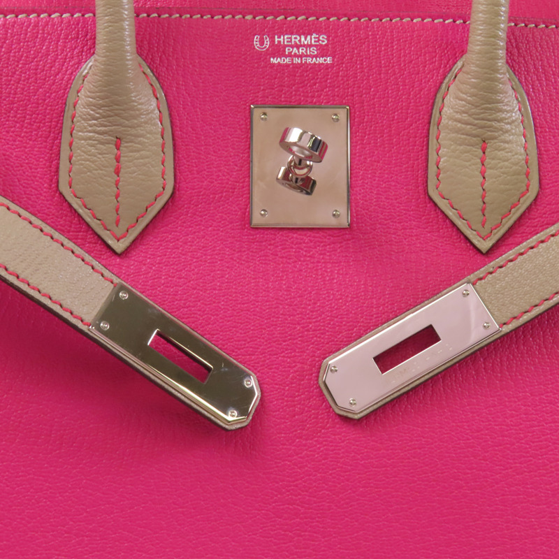 HERMES Chevre皮革Birkin 30銀扣手挽袋-8