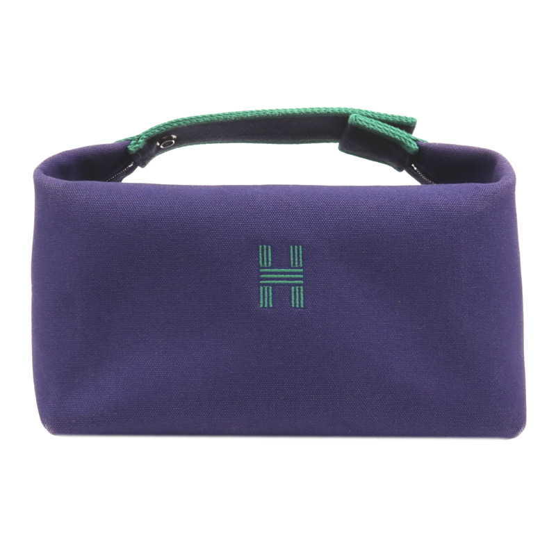 HERMES 帆布Bride-A-Brac GM銀扣手挽袋-0