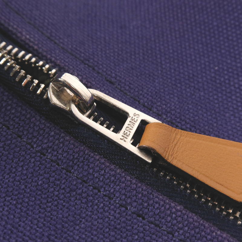 HERMES 帆布Bride-A-Brac GM銀扣手挽袋-7