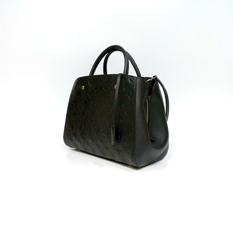 LV黑壓紋牛皮蒙田MM手提肩背包M41048-4