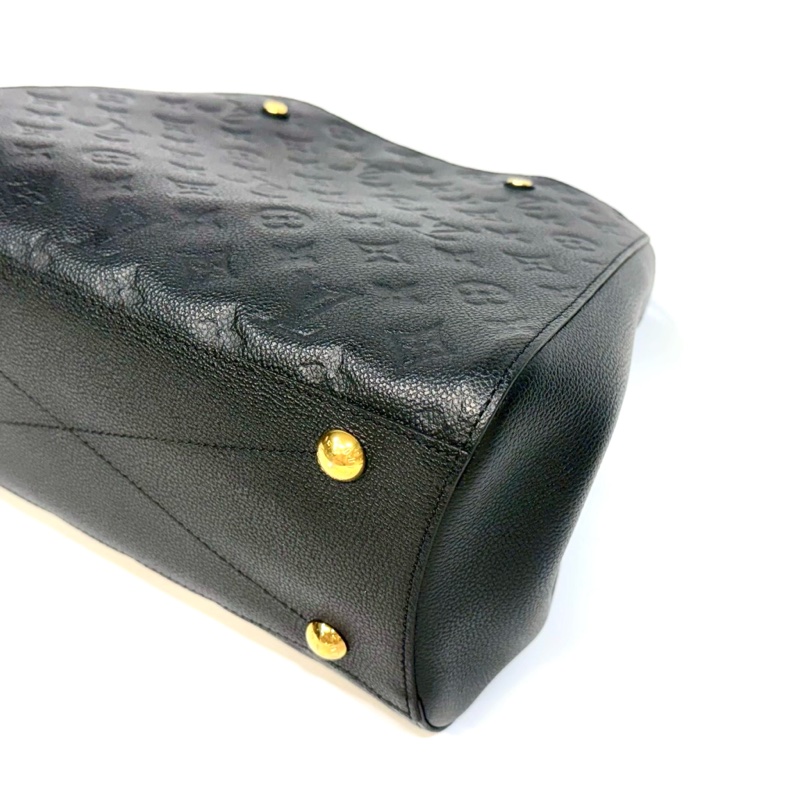 LV黑壓紋牛皮蒙田MM手提肩背包M41048-9