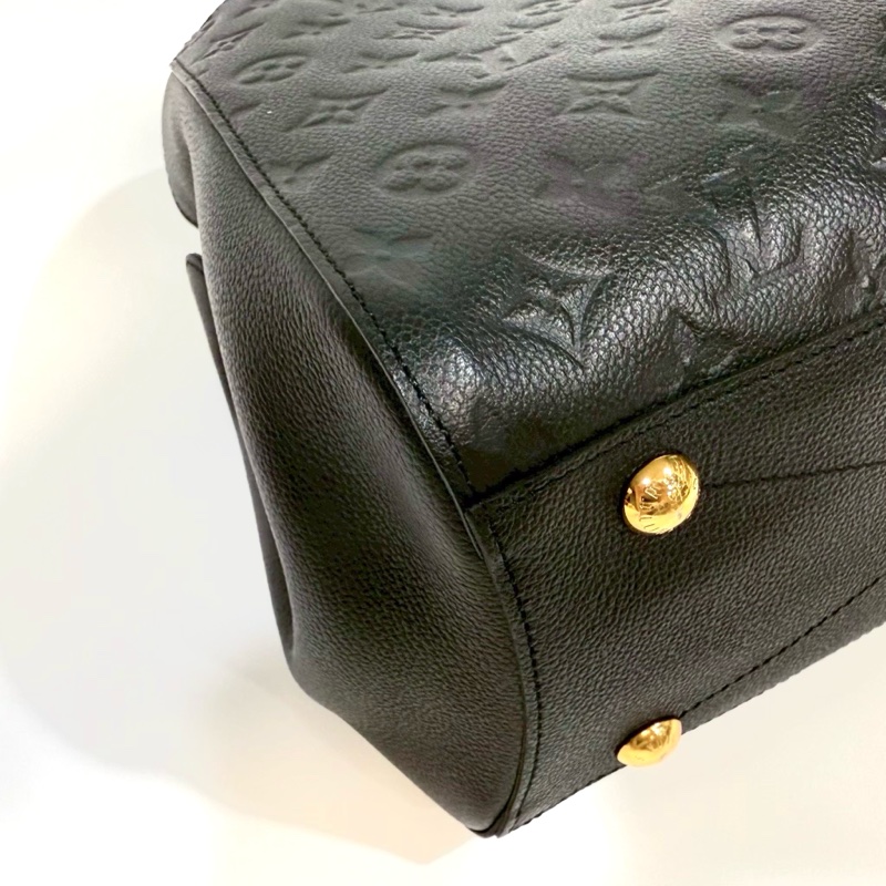 LV黑壓紋牛皮蒙田MM手提肩背包M41048-10