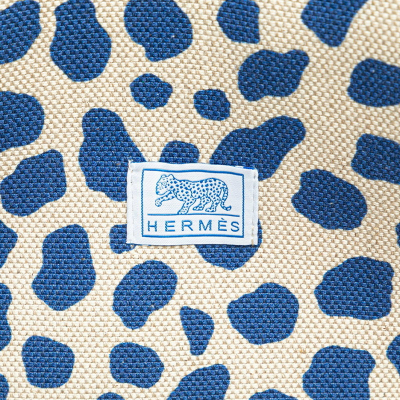 Hermes Hermès Cartable Jungle 女士藍色、棕色和綠色 Toile H 皮背包-8