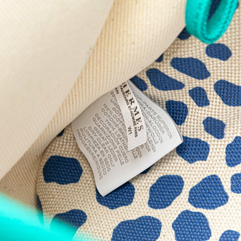 Hermes Hermès Cartable Jungle 女士藍色、棕色和綠色 Toile H 皮背包-9