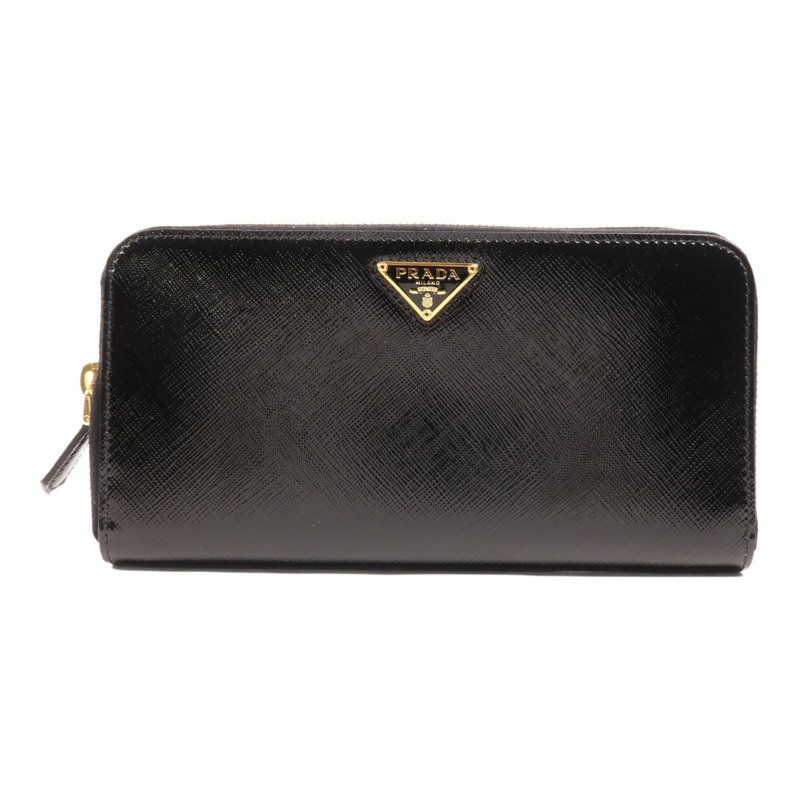PRADA 漆皮皮革Long Wallet金扣長錢包-0