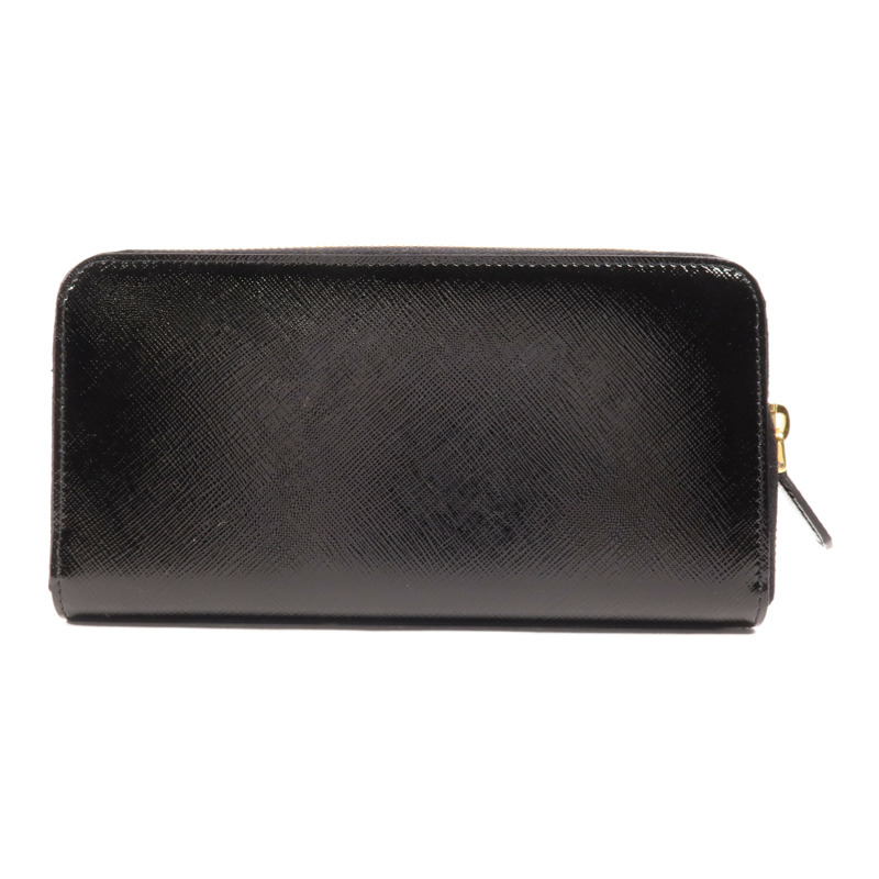 PRADA 漆皮皮革Long Wallet金扣長錢包-1