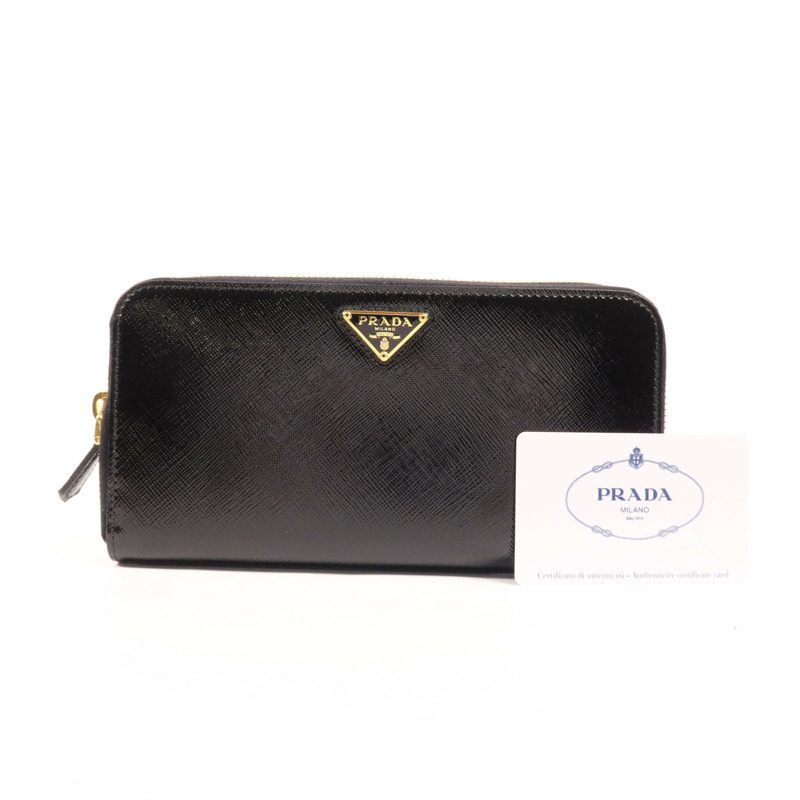 PRADA 漆皮皮革Long Wallet金扣長錢包-8
