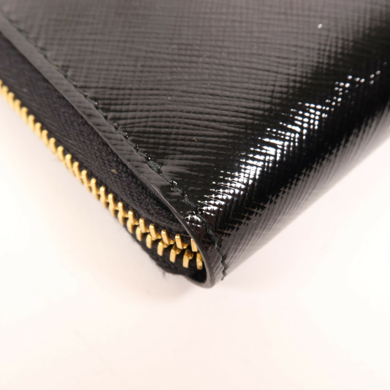 PRADA 漆皮皮革Long Wallet金扣長錢包-10