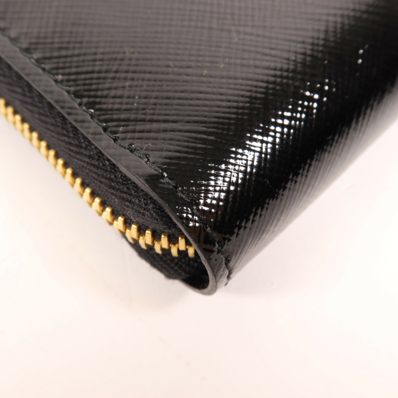 PRADA 漆皮皮革Long Wallet金扣長錢包-12