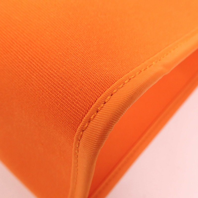 HERMES 帆布Herbag PM銀扣手挽肩背兩用袋Orange-10
