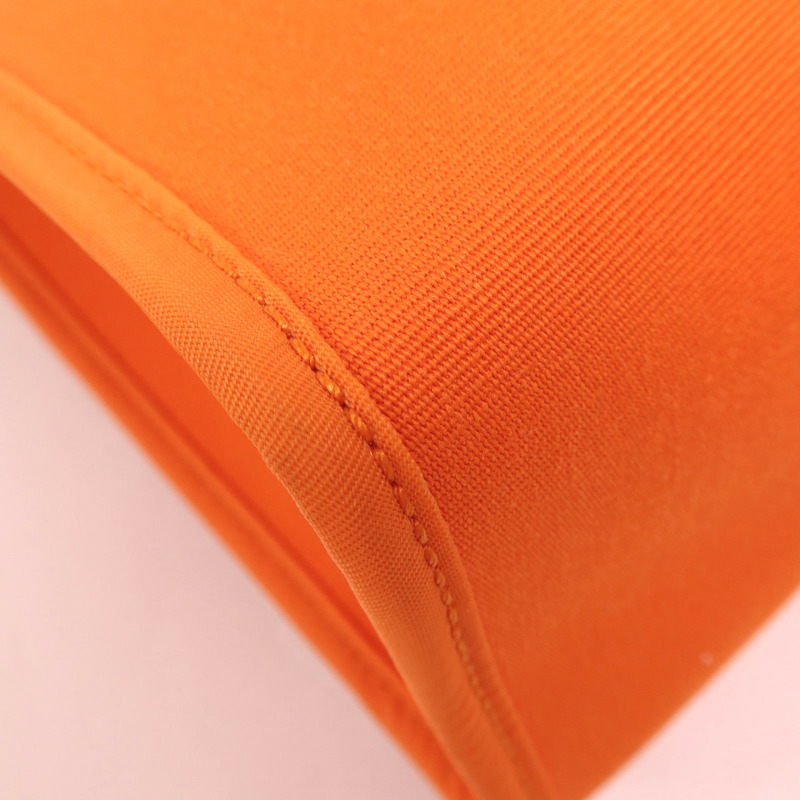 HERMES 帆布Herbag PM銀扣手挽肩背兩用袋Orange-11